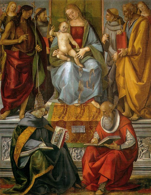 Luca Signorelli Virgin Enthroned with Saints china oil painting image